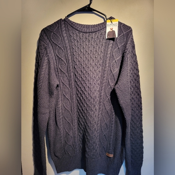 NEW Buffalo Men's Cable Knit Sweater - Gray, Size Small - Picture 3 of 6